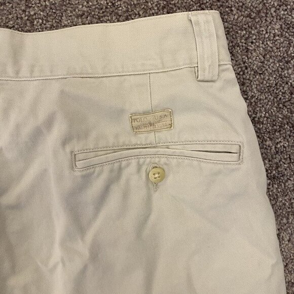 Polo Ralph Lauren Men's Chino Shorts Size 32 Ivory Cotton 8" Inseam Pockets EUC - Picture 8 of 16